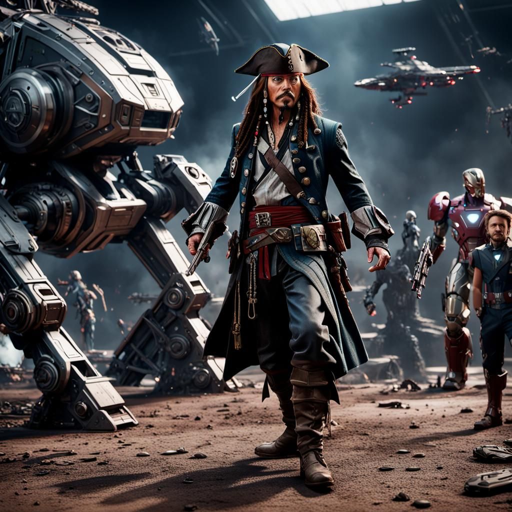 Captain Jack Sparrow in Avengers Endgame Scene