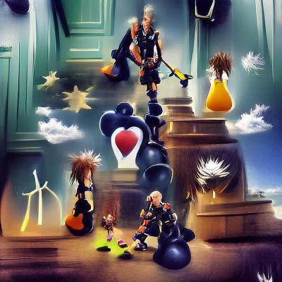 Abstract Heart with Stained Glass Effect