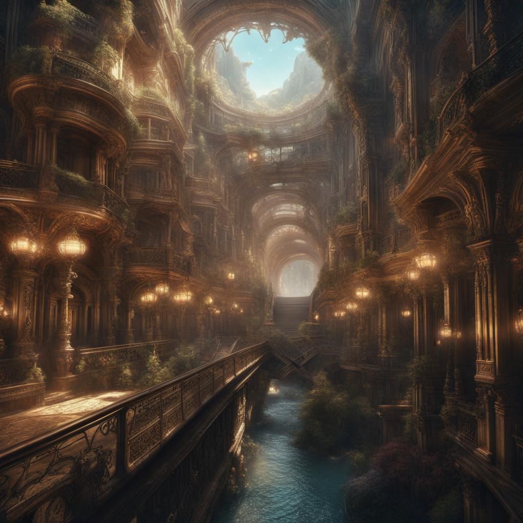 Epic Metaverse Landscape in Digital Matte Painting