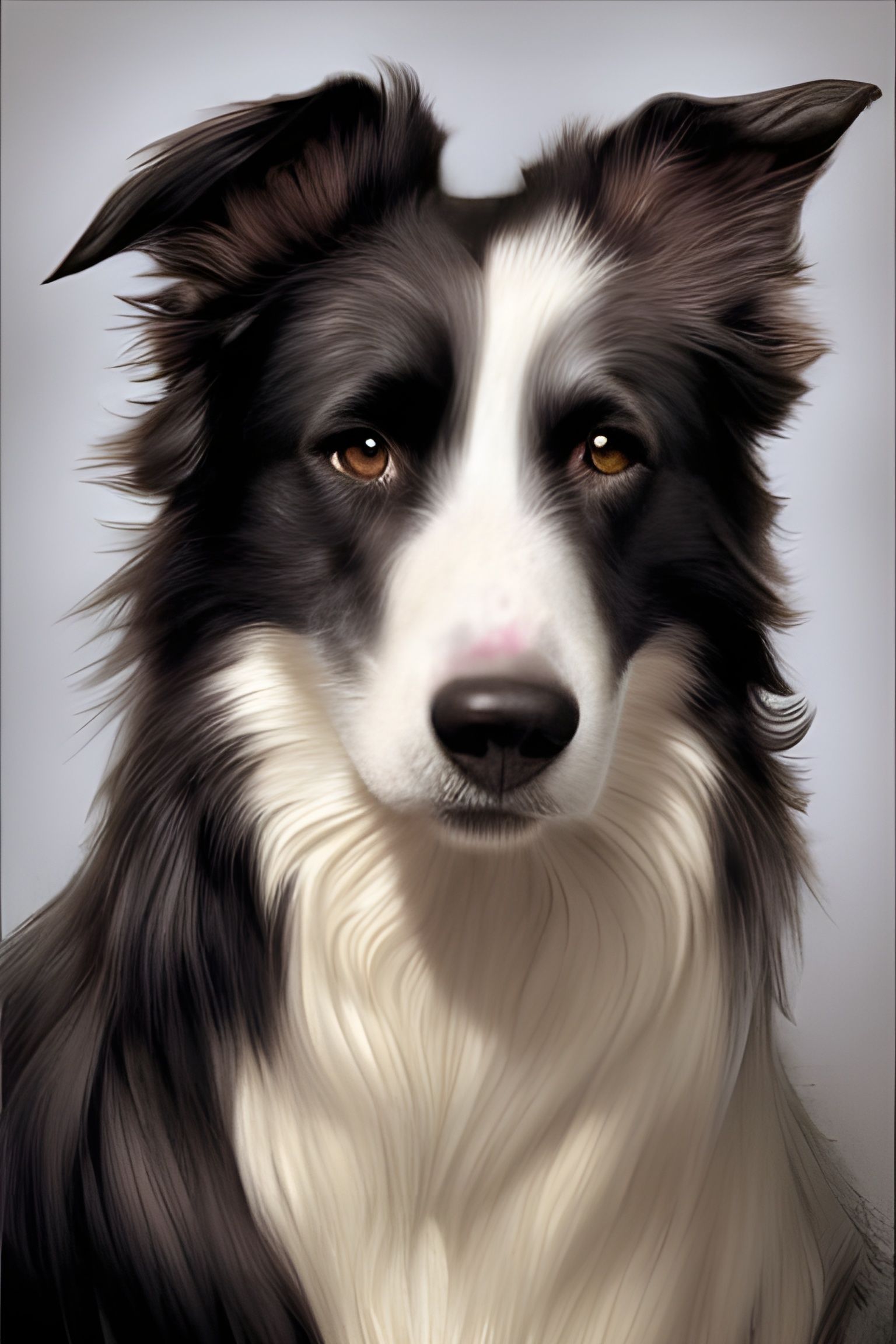 Hyperdetailed Border Collie Portrait in Unreal Engine