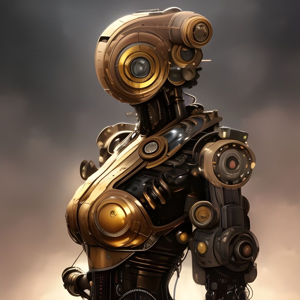 Steampunk Robot Portrait in Ultra-Realistic Style