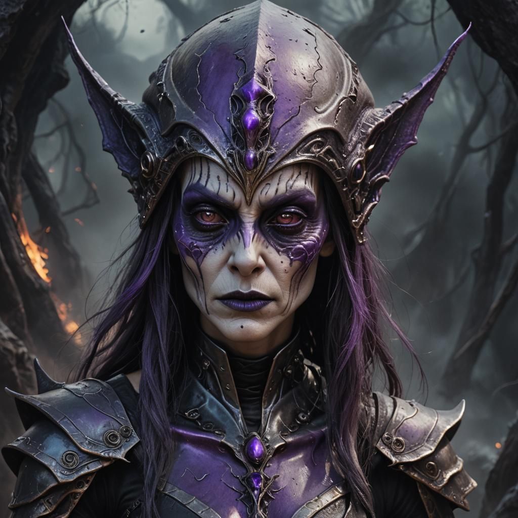 Alien Witch Portrait in Hyperrealistic Style