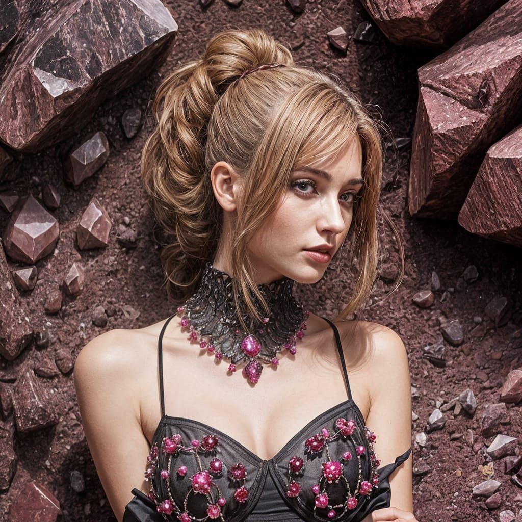 Glowing Rhodonite Goddess