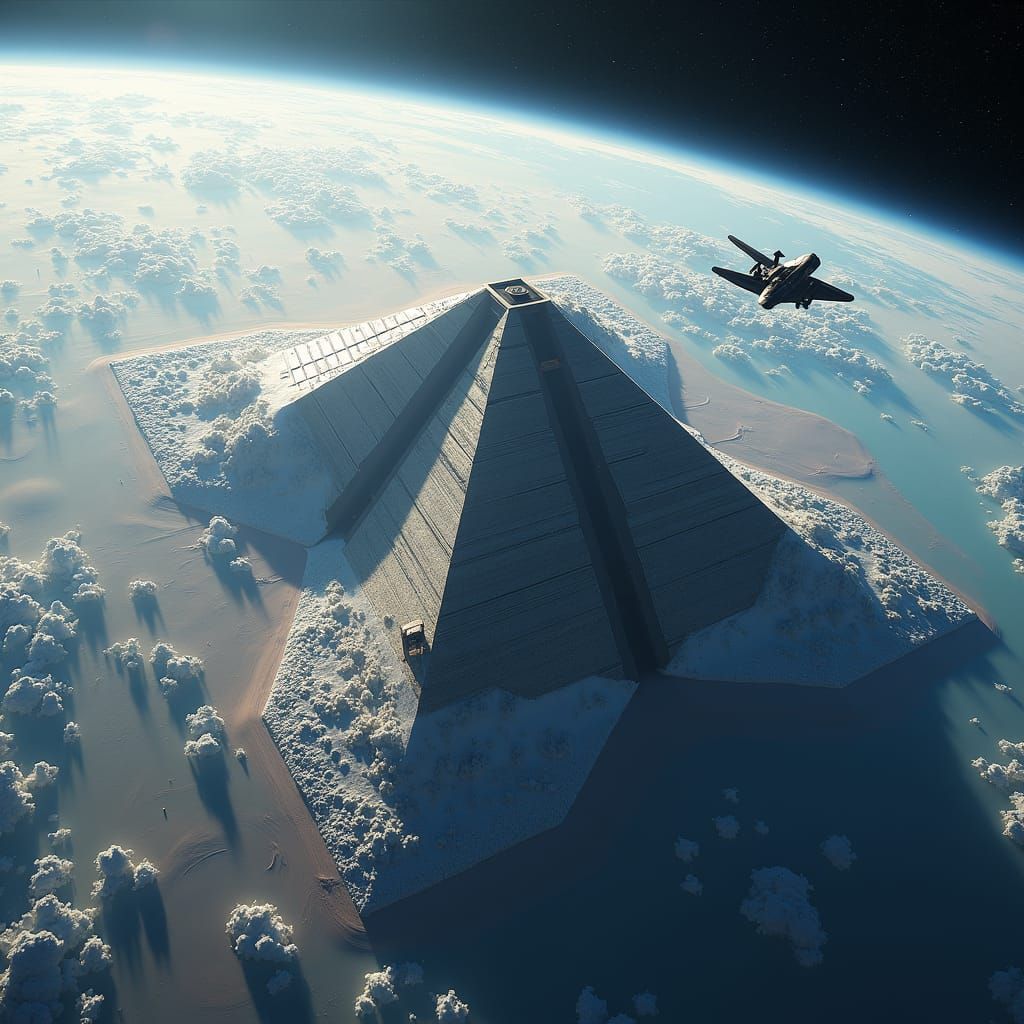 Gigantic Pyramid Reaching Space From Earth