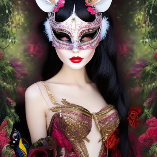 Surreal Masquerade Ball in Dreamlike Style