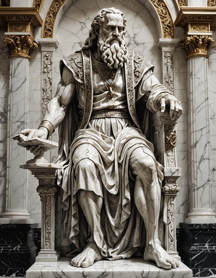 Art Deco Marble Statue of Moses