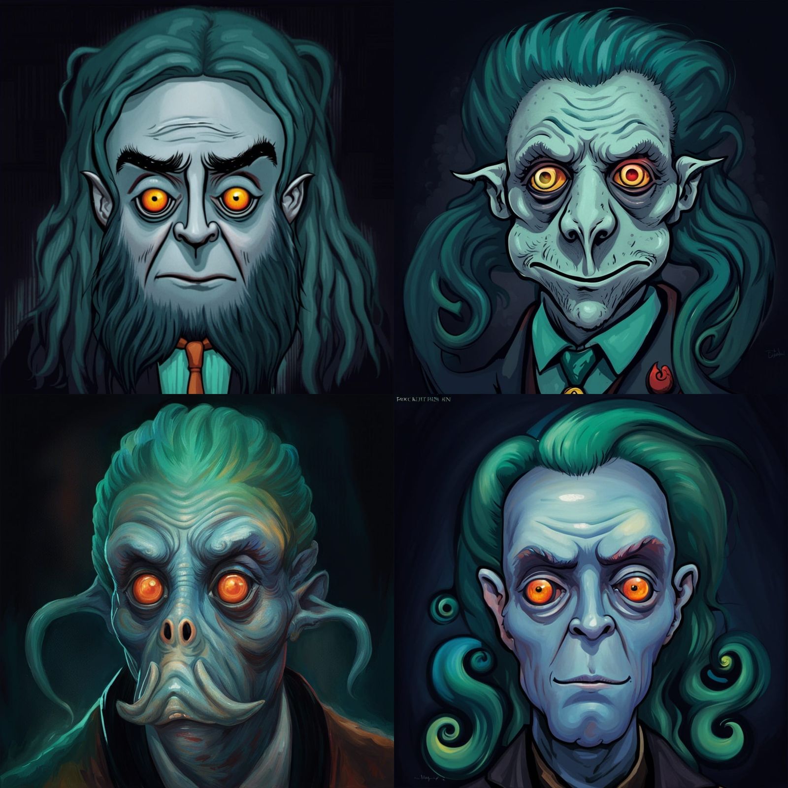 Lovecraftian Deep One CEO with Fishy Features