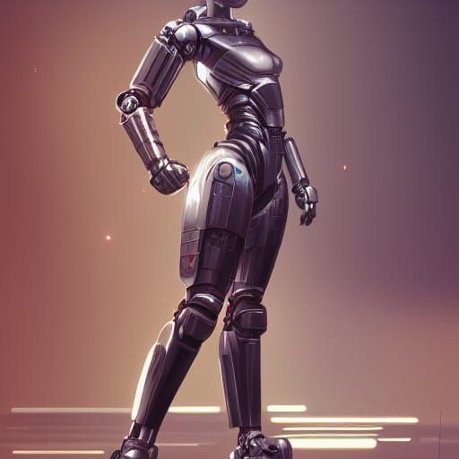 Futuristic Female Robocop Concept Art