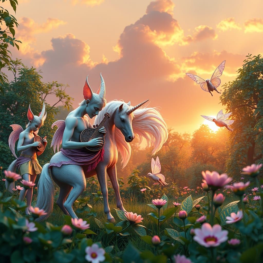 Dreamy Forest Scene in Whimsical Art Style