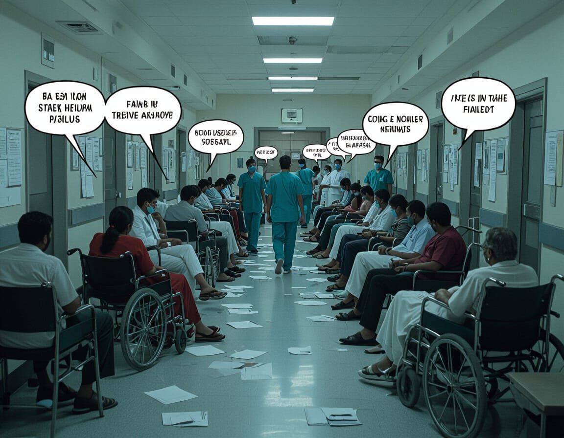 Overcrowded Hospital OPD in Cinematic Style