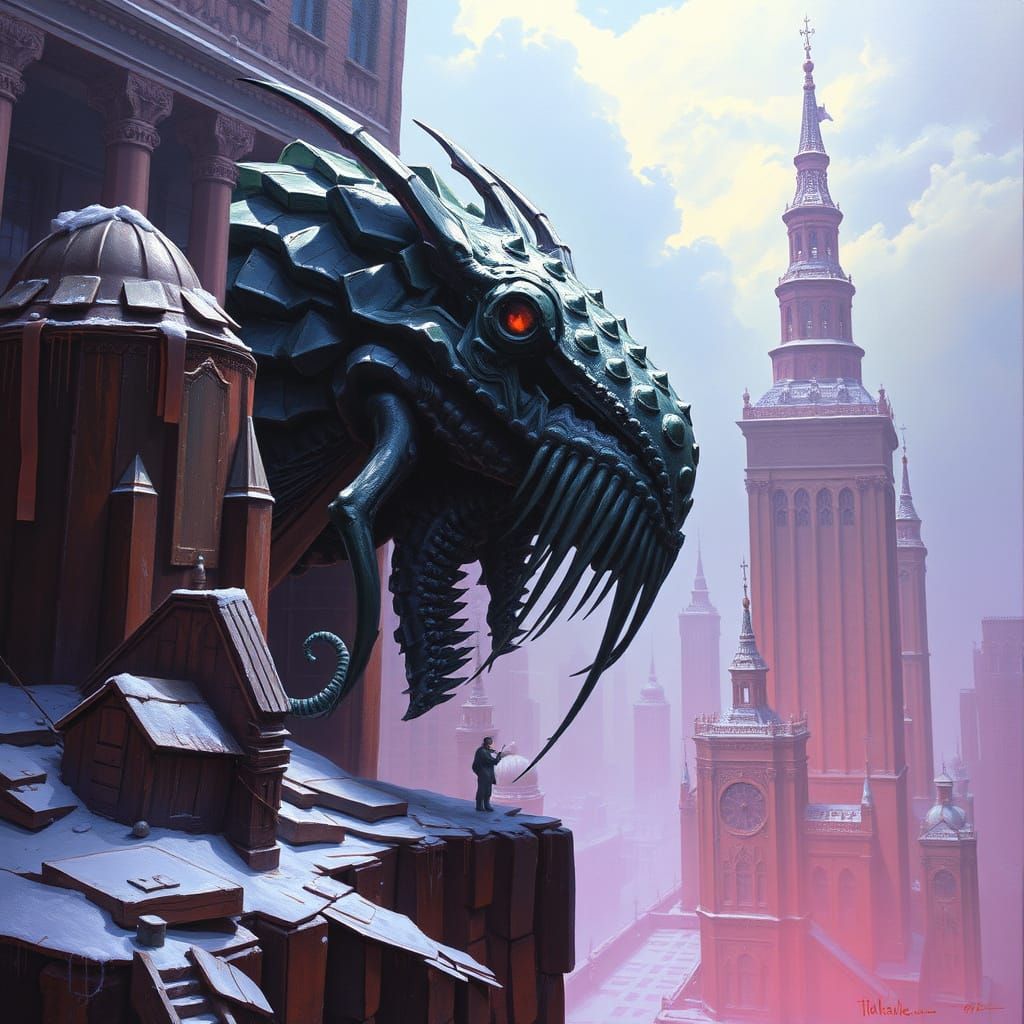 Surrealist Impasto Painting of a Mysterious Number