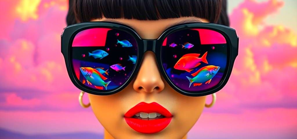 Surrealist Woman in Oceanic Spectacle