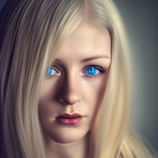 Hyperrealistic Portrait of a Blonde Woman