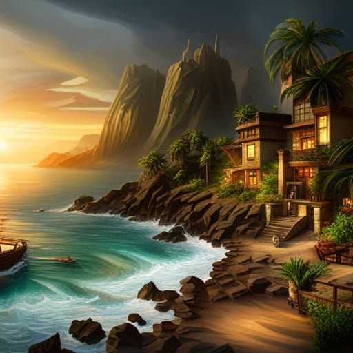 Enchanted Pirate Hideout: Treasure Cove in Detailed Matte Pa...