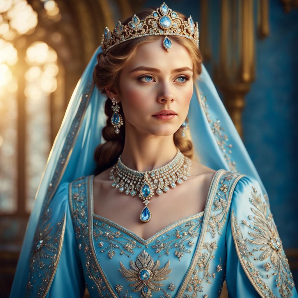 Russian Princess in Slavic Attire: Digital Art