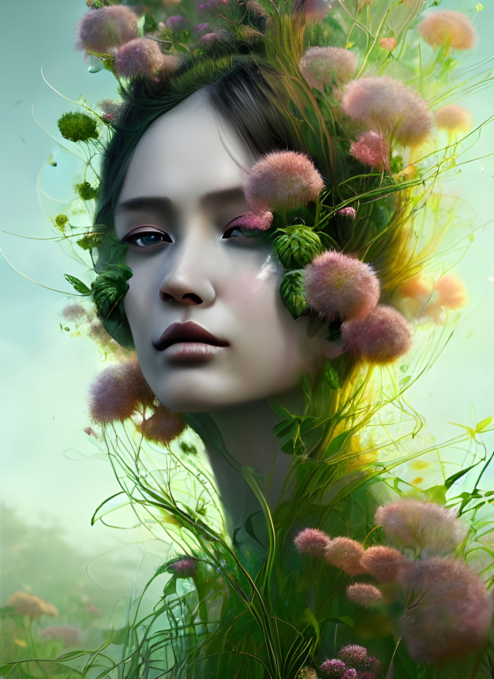Flowering Plant Elemental in Photorealistic Style