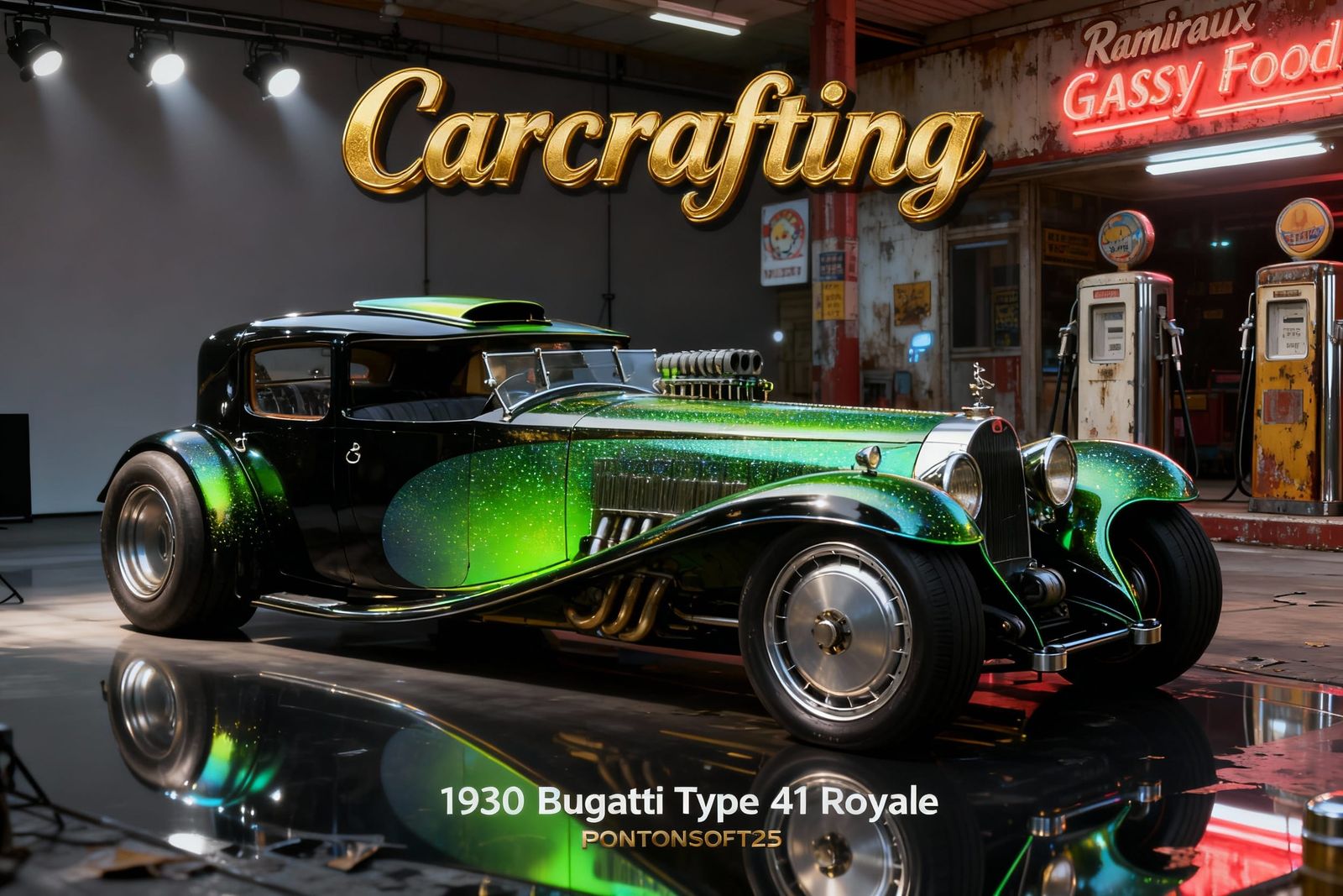 1930 Bugatti Royale Custom Car in Studio
