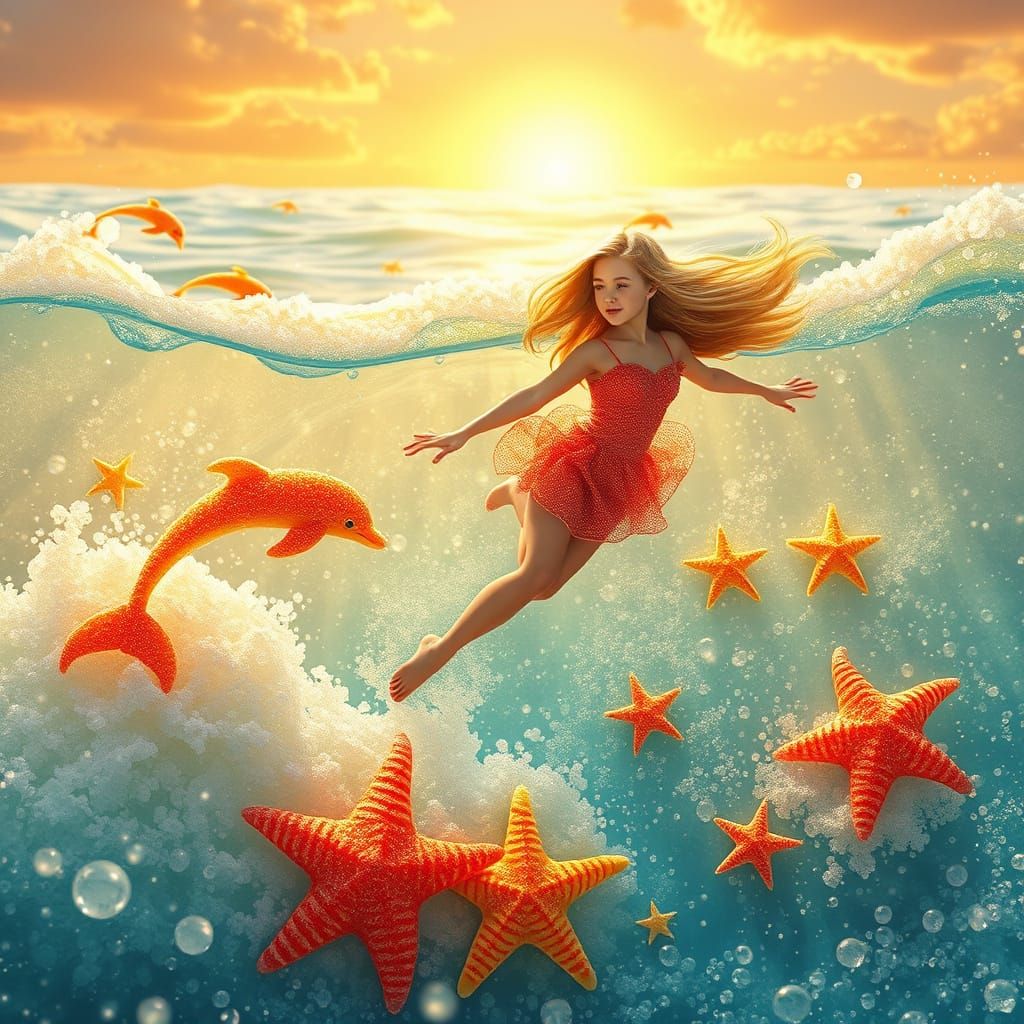 Soda Ocean with Gummy Candy Dolphins