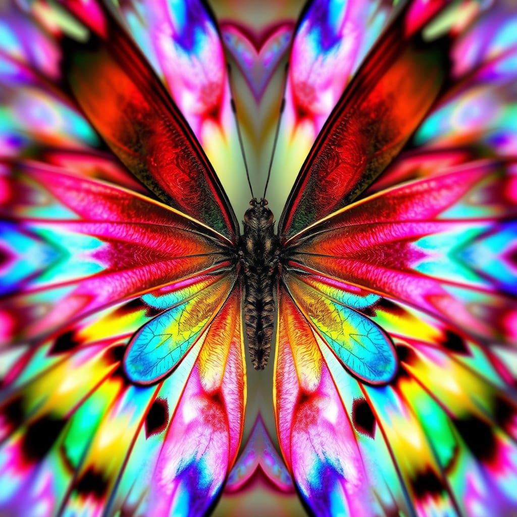 Kaleidoscopic Iridescent Butterfly Wings
