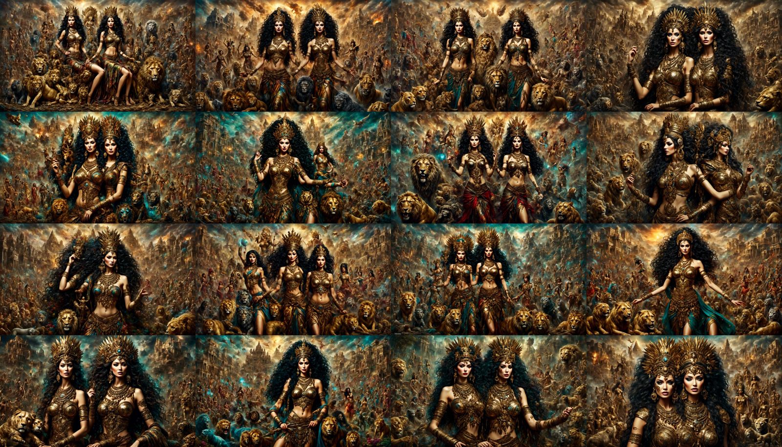 Ishtar: Sumerian Goddess in Art Nouveau Style