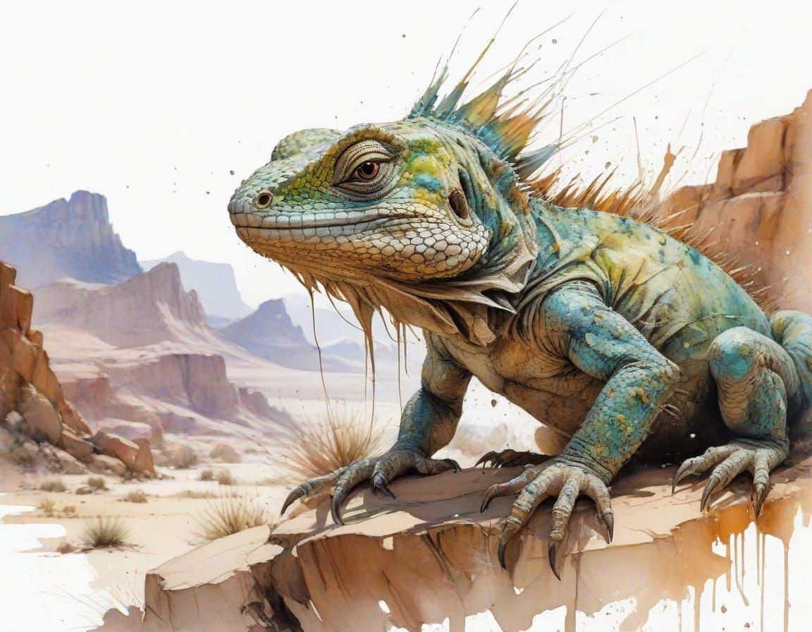 Desert Festival at Twilight: Watercolour Art