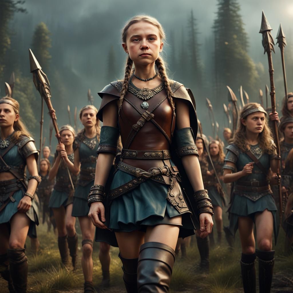 Batrachian Amazon Army Led by Leather-Clad Figure