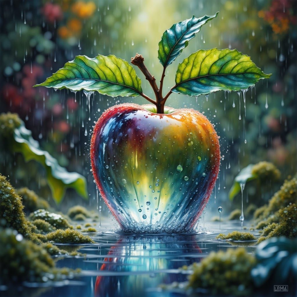 Crystal Apple in Lush Garden