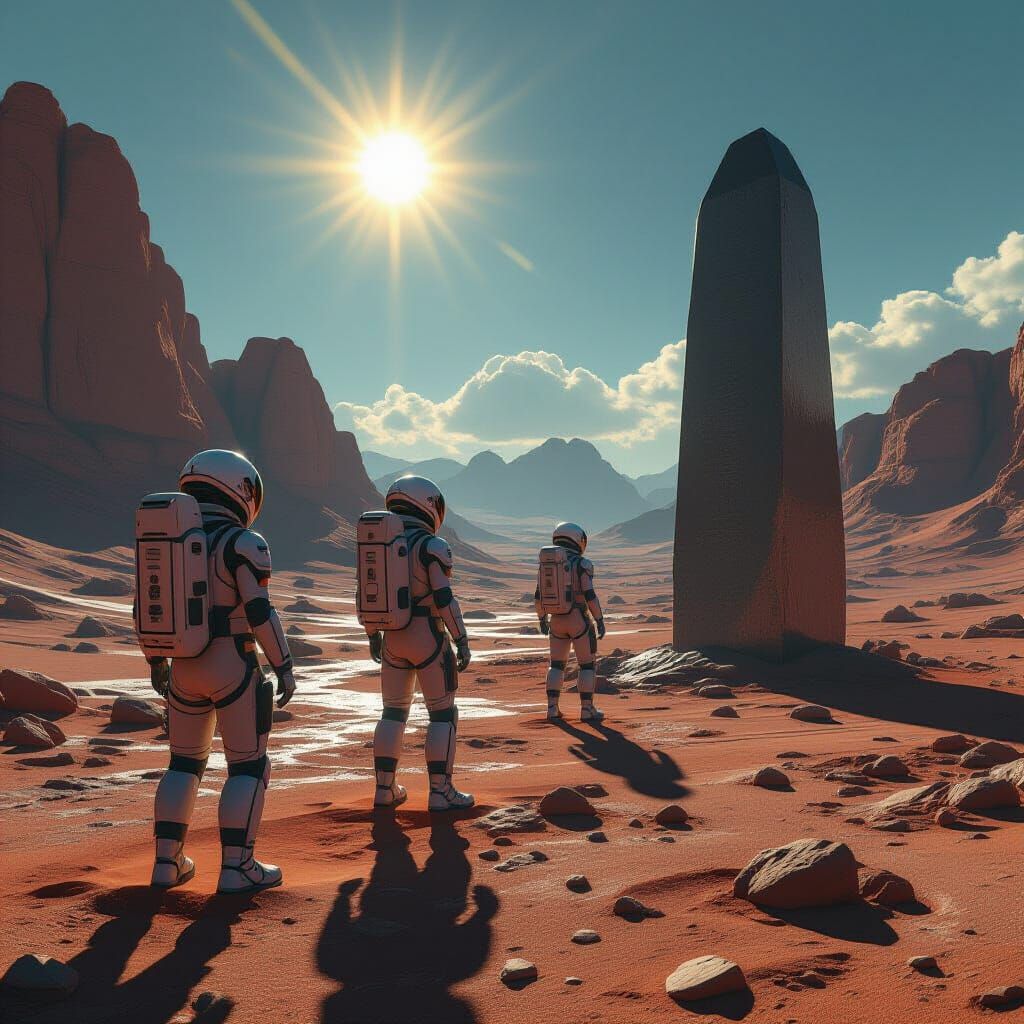 Astronauts Discover Monolith on Alien Planet