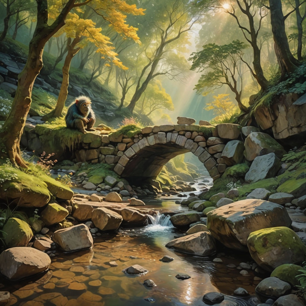 Mystical Rock Bridge in a Dreamlike Landscape