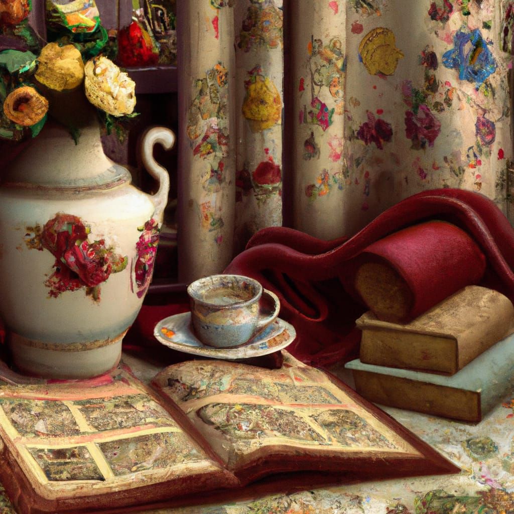 Whimsical Fabric Still-Life in Dreamy, Handcrafted Style