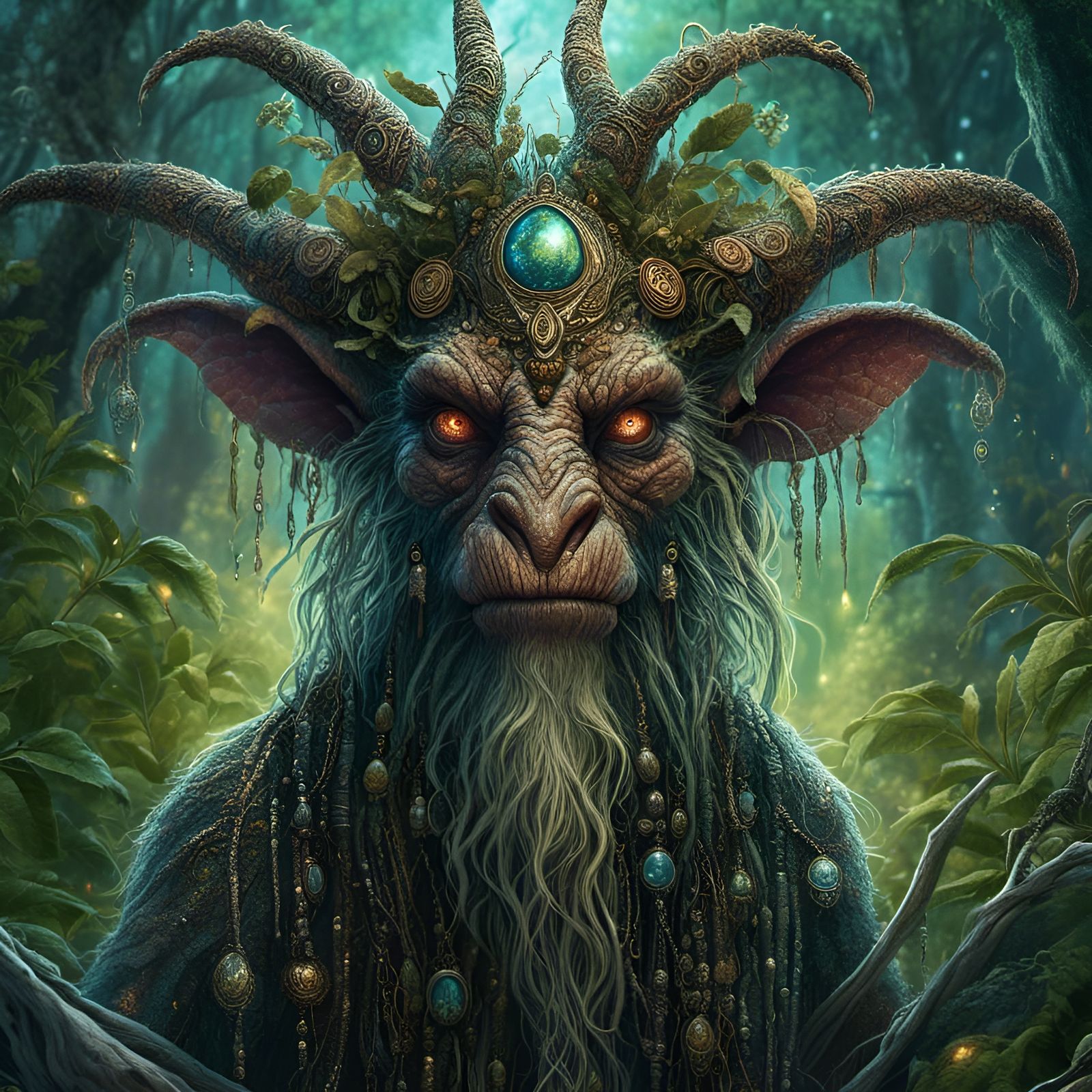 Iridescent Mangrove Monster Portrait in Sunny Swamp