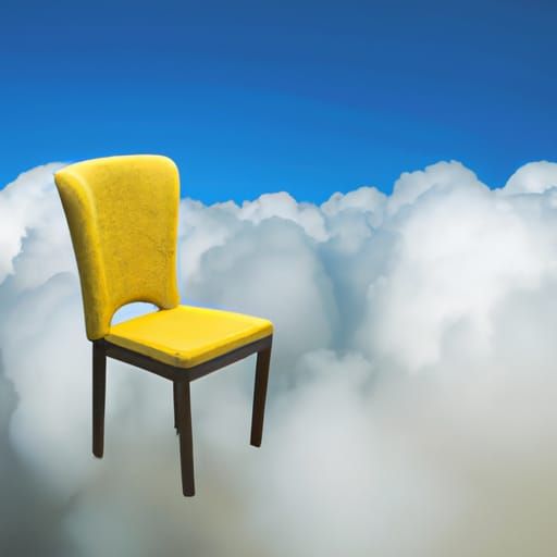 Yellow Chair on Clouds: A Whimsical Scene