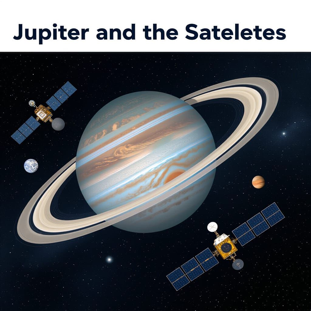 Jupiter and its Moons in Space