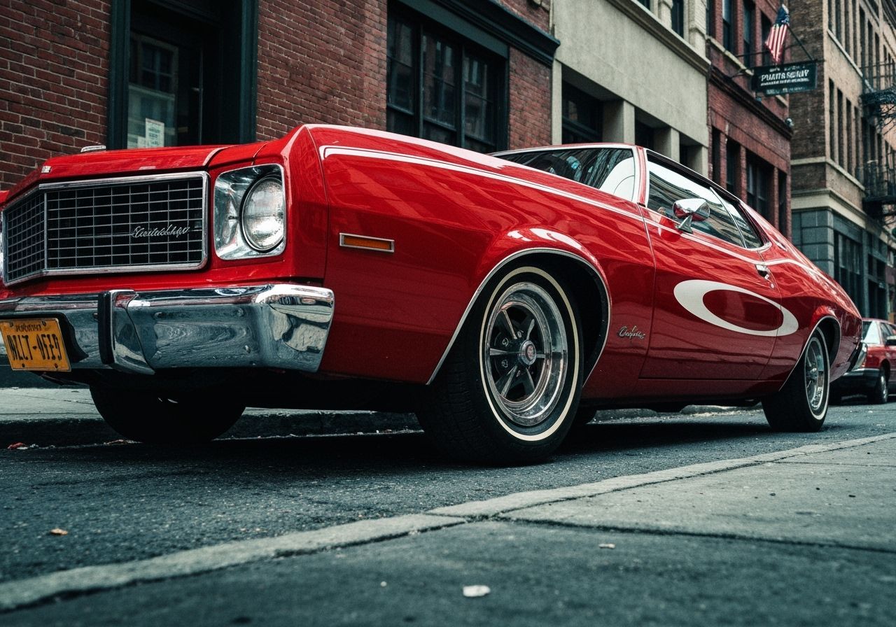 Starsky and Hutch Gran Torino red with white reverse curving...