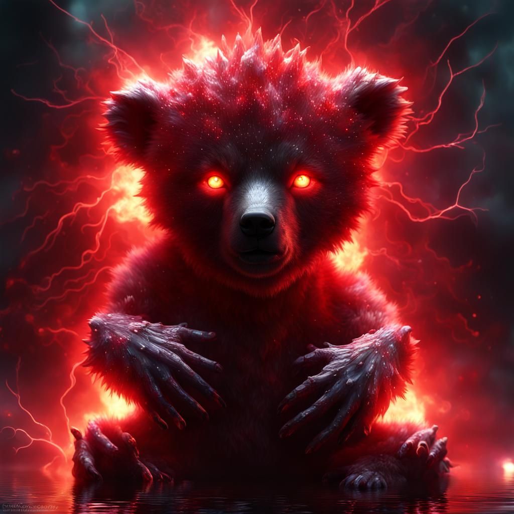 Mutated Zombie Bear Cub in Electric Storm