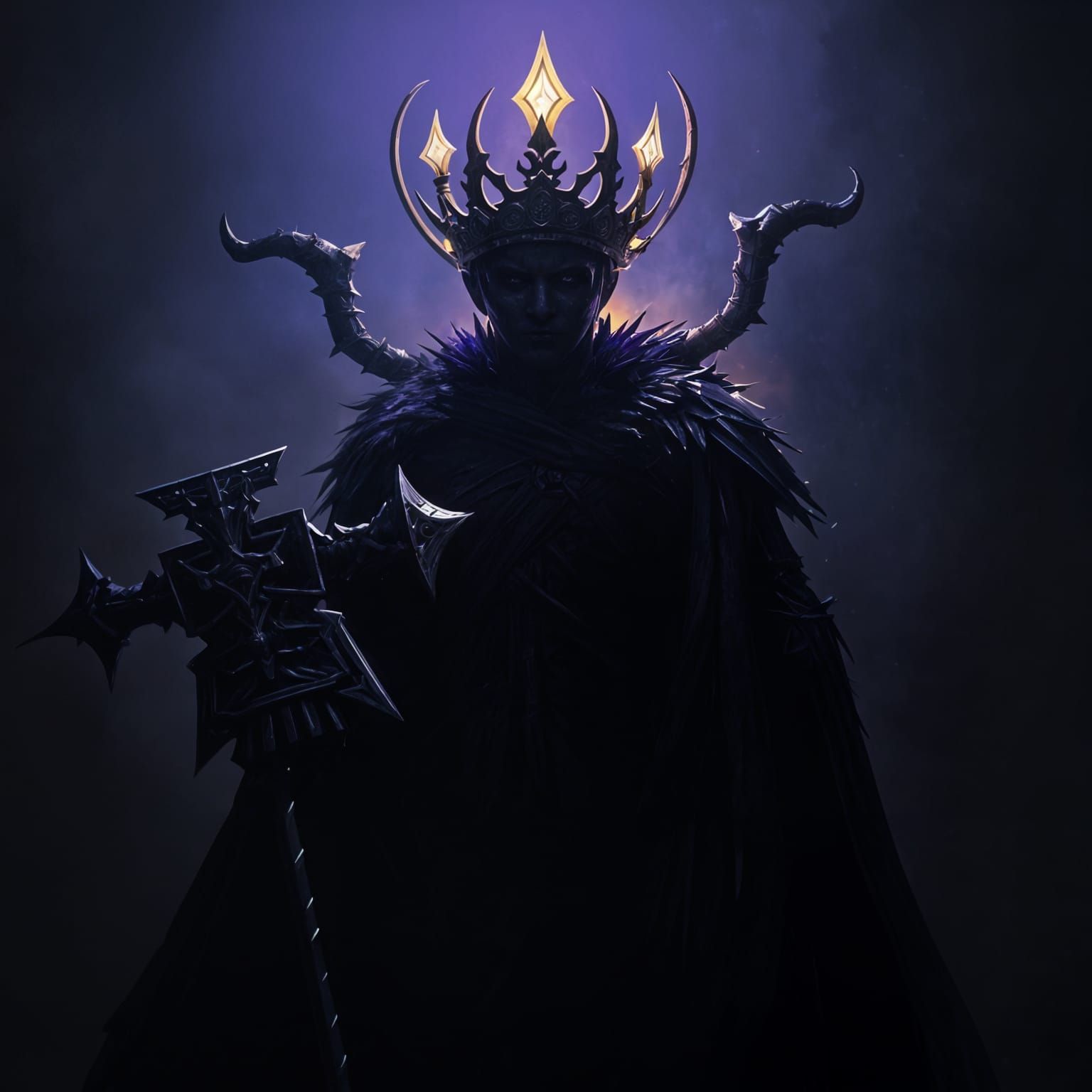 Dark Fantasy Warlord in Ominous, Runes-Adorned Armor