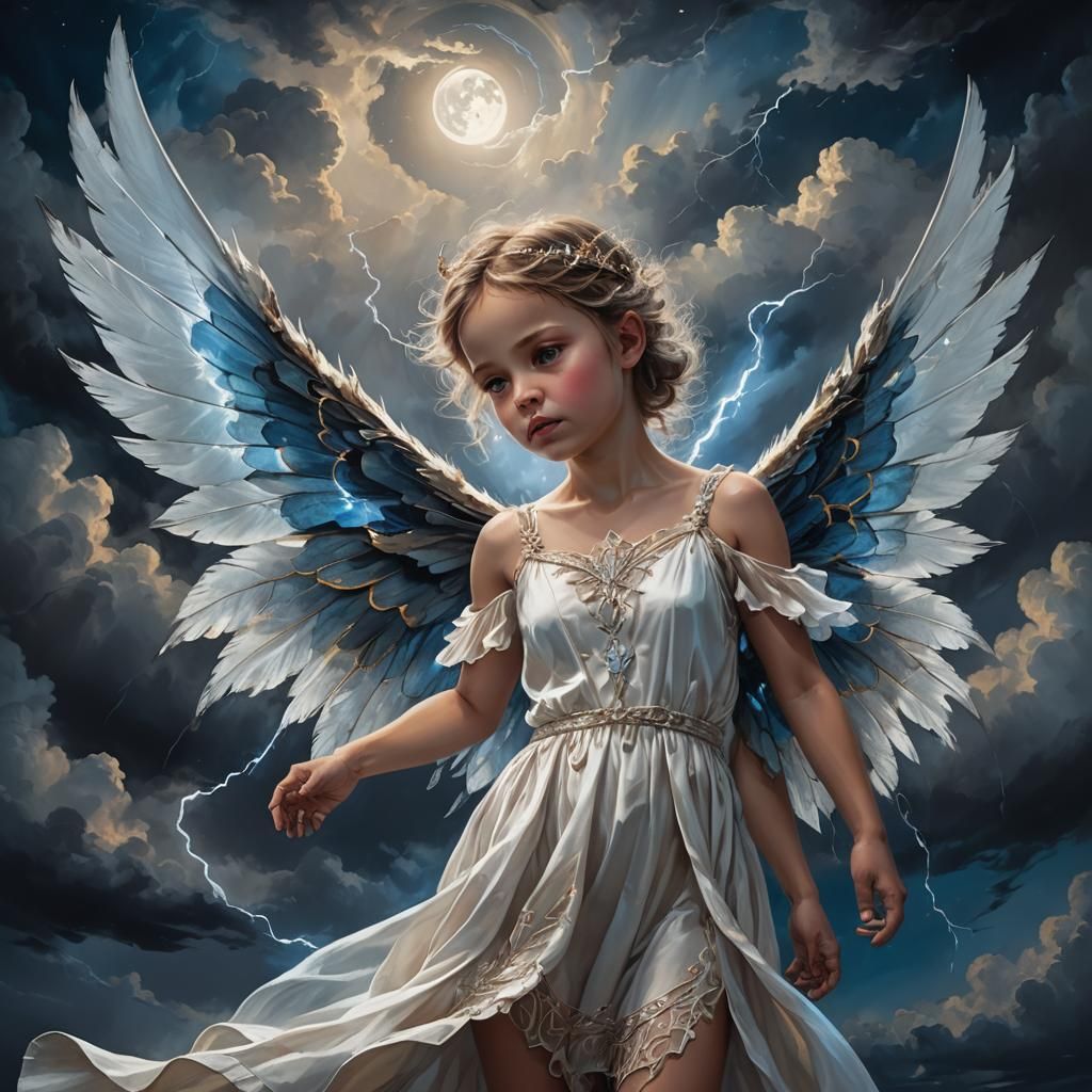 Fantasy Baby Fairy in Electric Blue Lightning