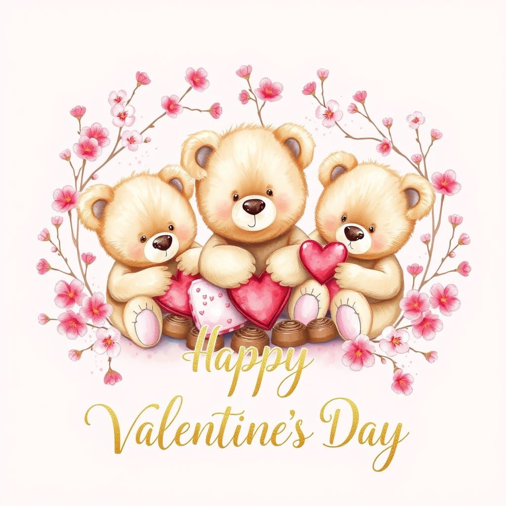 Whimsical Watercolor Valentine's Day Card