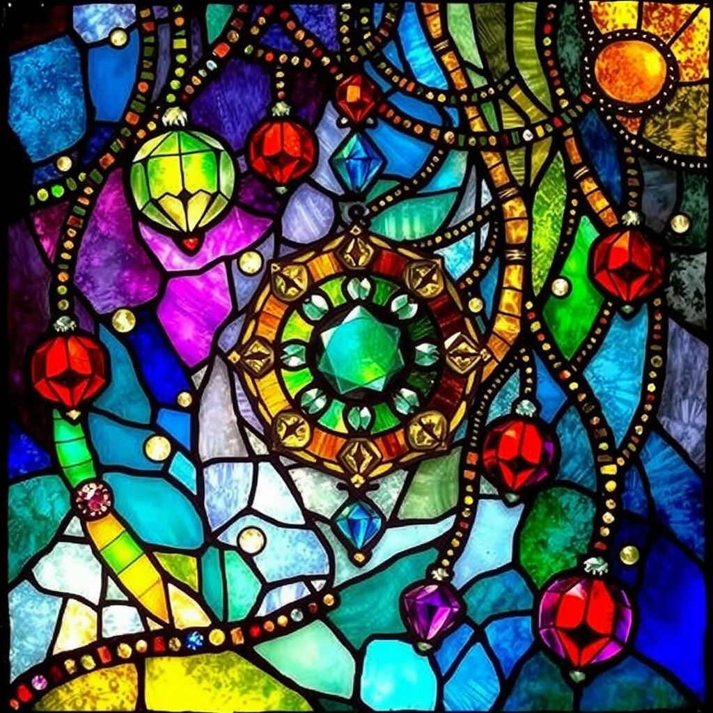 Vibrant Stained-Glass Art: Magic-Woven Threads of Time