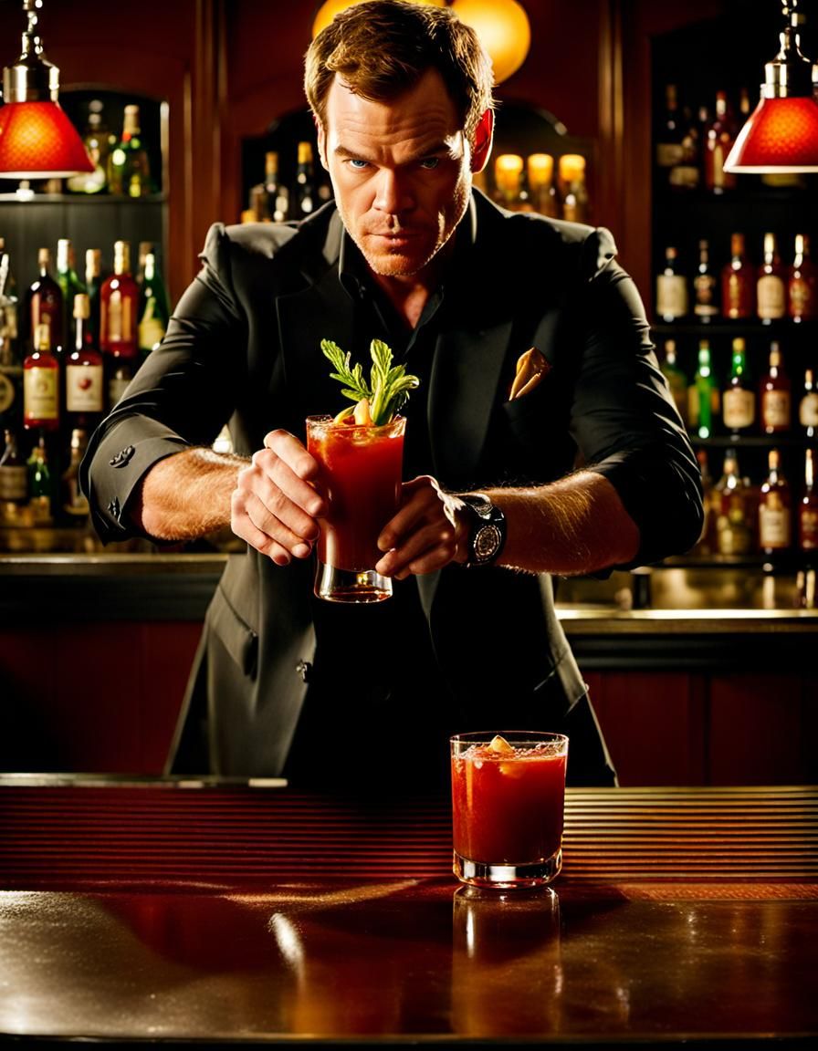 Dexter Morgan as Bartender Mixing Bloody Mary