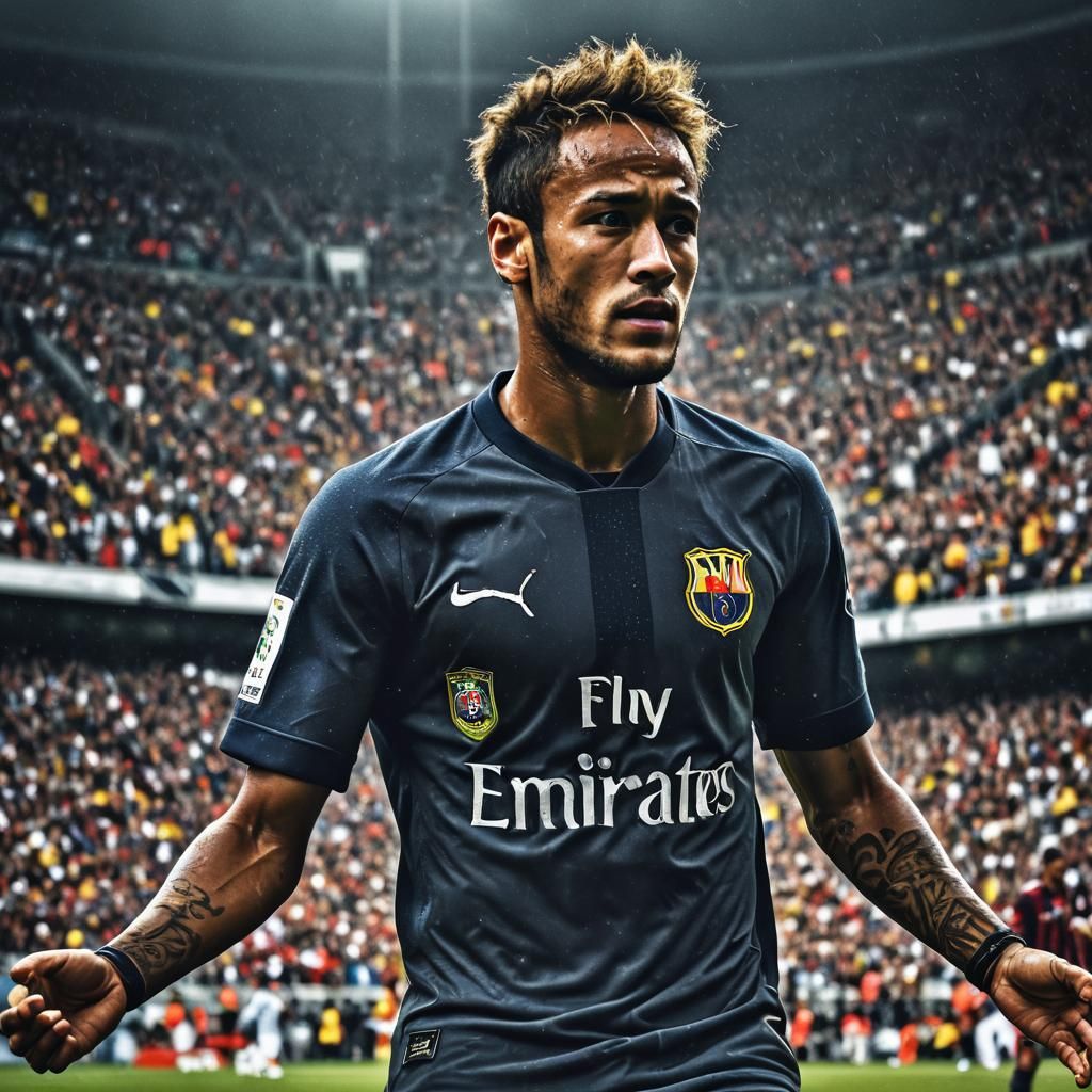 Hyperrealistic Portrait of Neymar in Sharp Focus