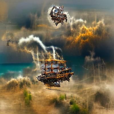 Steampunk Ghost Pirate Ship Concept Art