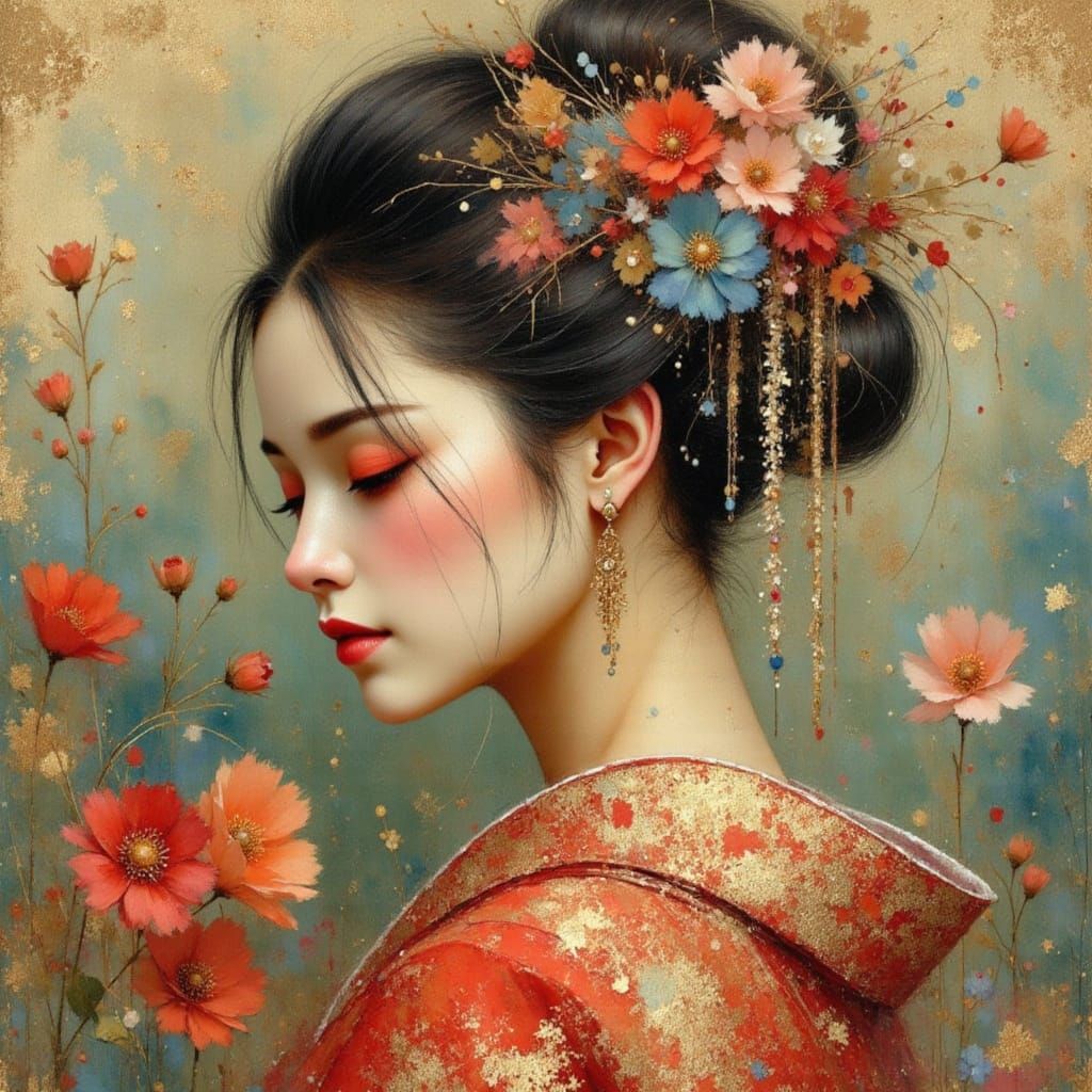 Geisha in Dark Fantasy Art Style