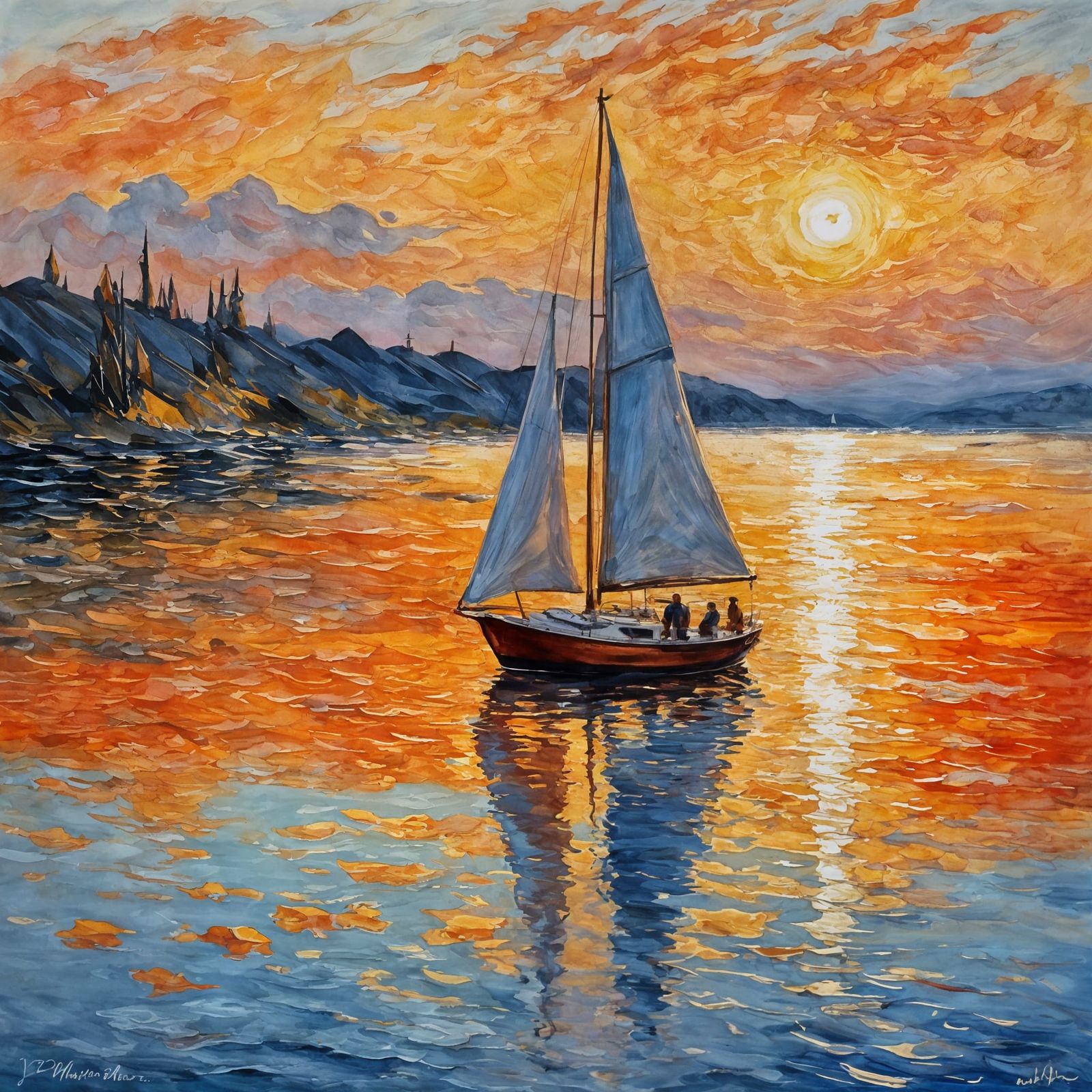Sailing at Sunset in Impressive Close-Up