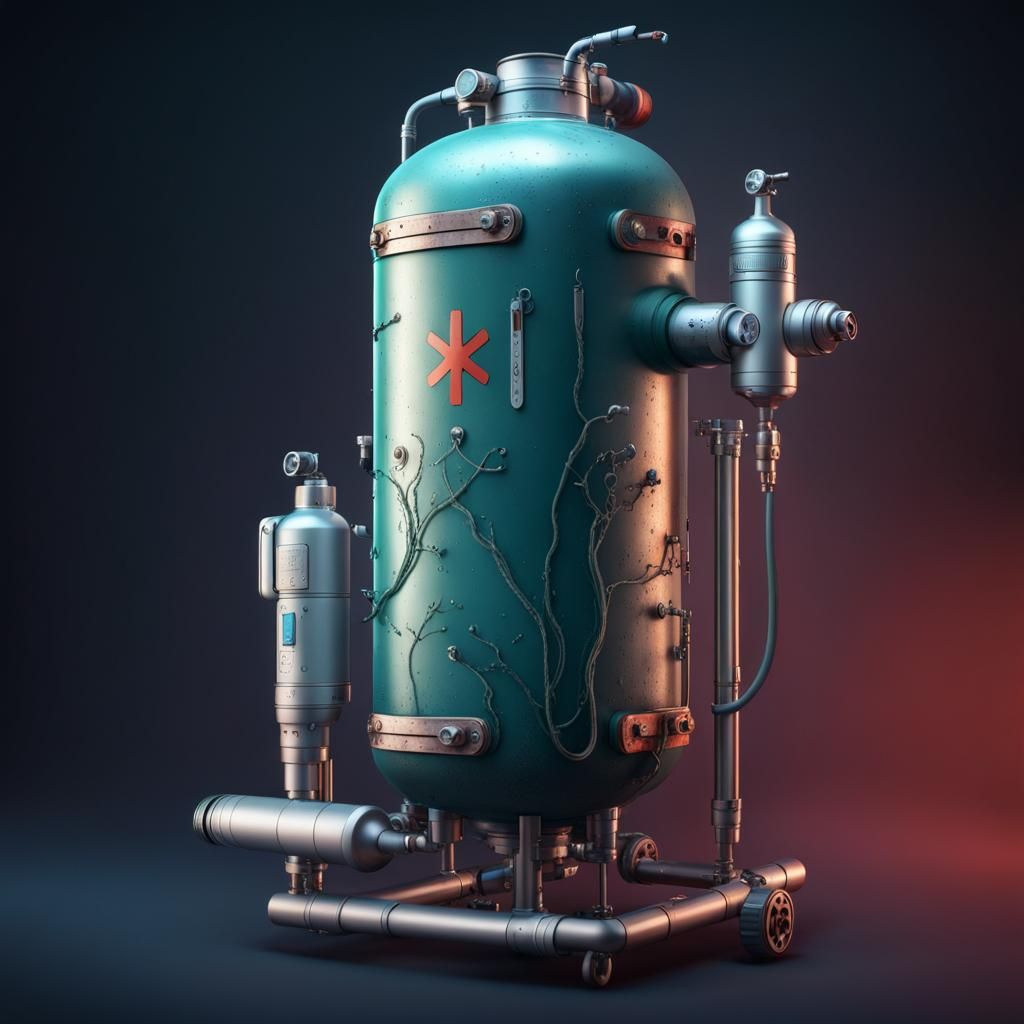 Detailed Medical Oxygen Tank in Fantasy Art Style
