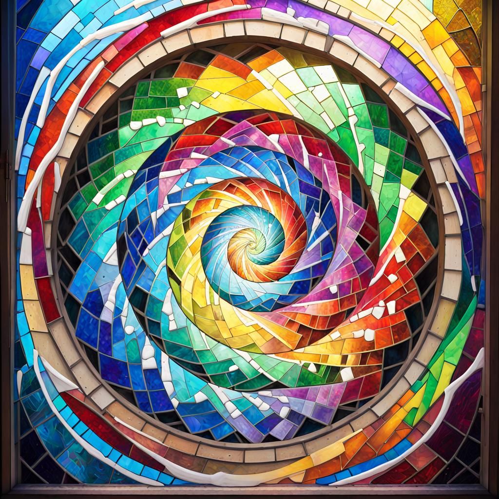Stained Glass Spiral Window