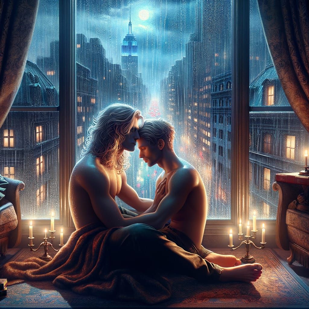 Intimate Embrace in a Fantastical Hotel Room