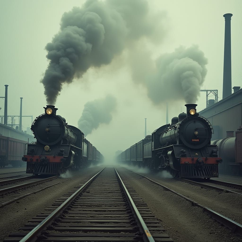 Historic Freight Trains in Dramatic Marshalling Yard