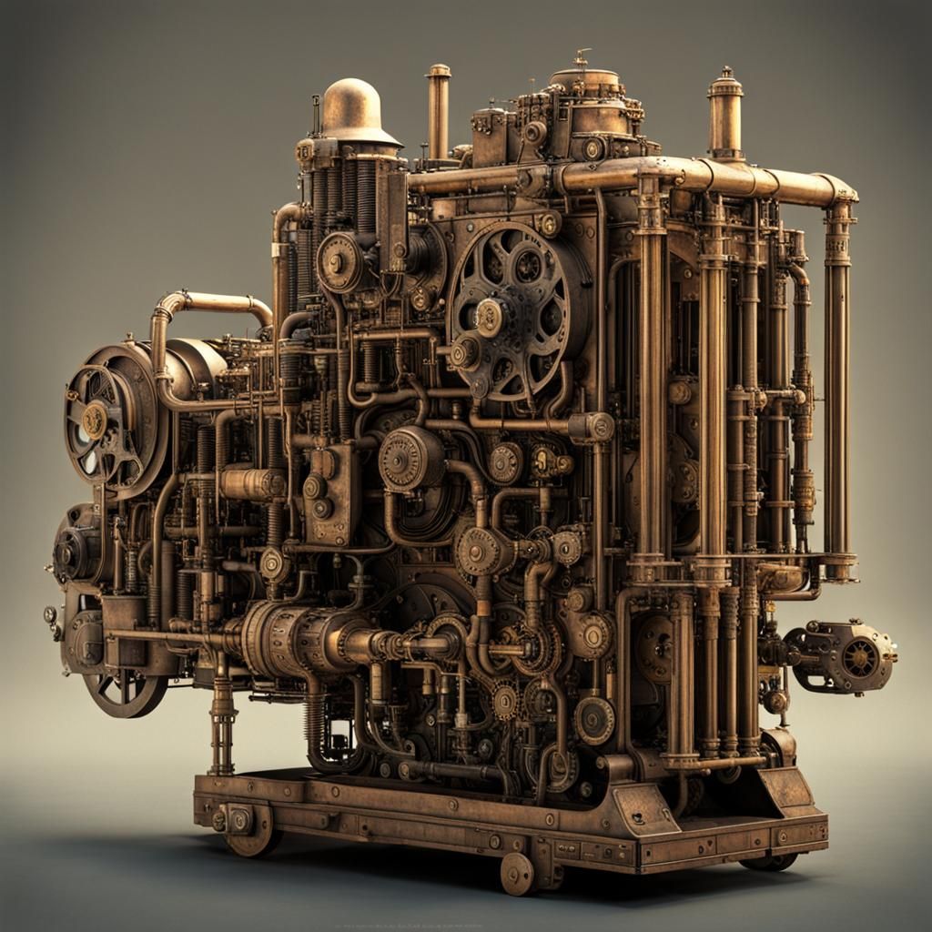 Steampunk Engine Inspired by The Matrix