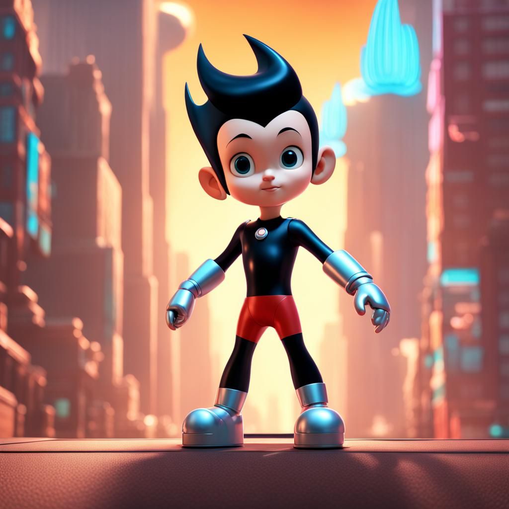 Astro Boy Reimagined as 3D Digital Art